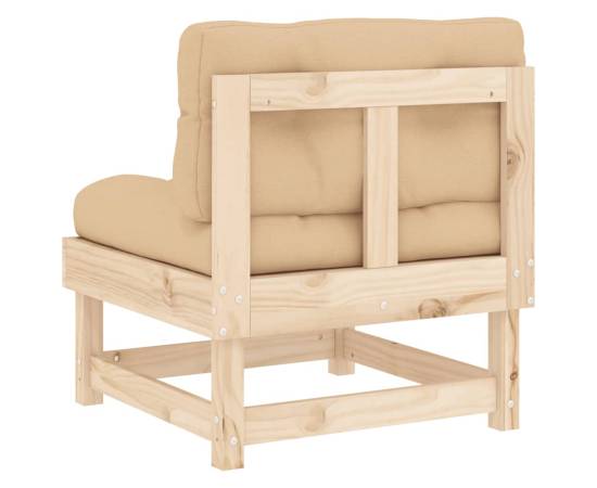 Canapea de mijloc cu perne, lemn masiv de pin, 5 image