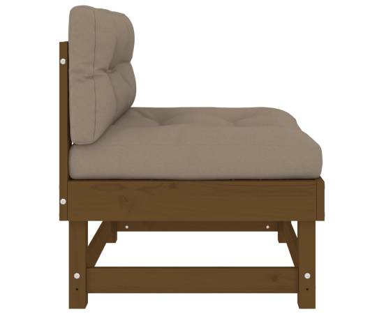 Canapele de mijloc cu perne 2 buc. maro miere lemn masiv de pin, 6 image