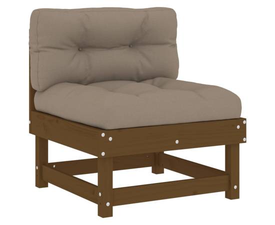 Canapele de mijloc cu perne 2 buc. maro miere lemn masiv de pin, 4 image