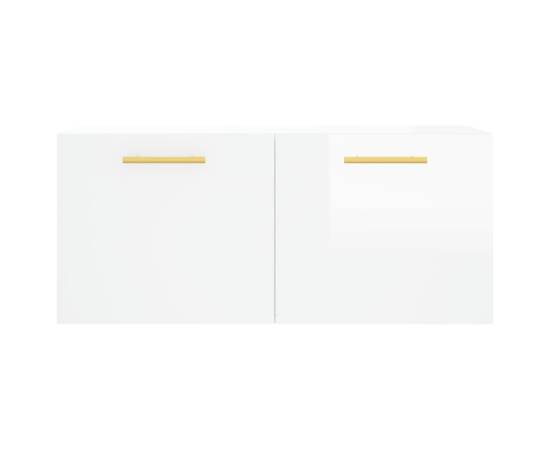 Dulap de perete, alb extralucios, 80x36,5x35 cm, lemn compozit, 5 image