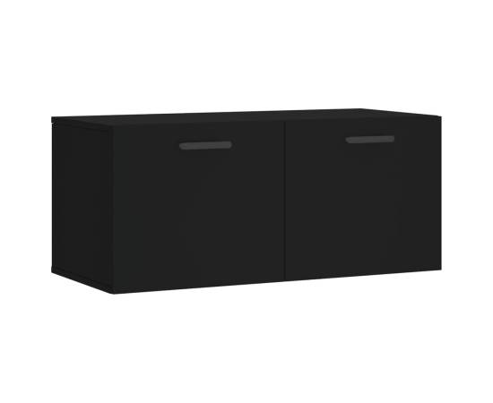 Dulap de perete, negru, 80x36,5x35 cm, lemn compozit, 2 image