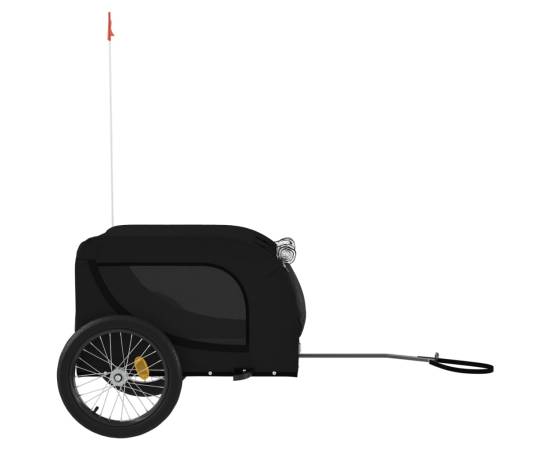 Remorcă de bicicletă pentru câini, negru, textil oxford și fier, 5 image