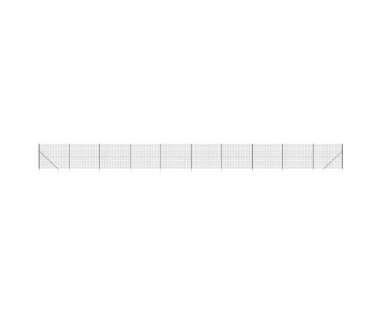 Gard plasă de sârmă cu țăruși de fixare, antracit, 1,4x25 m, 2 image