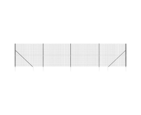Gard plasă de sârmă cu țăruși de fixare, antracit, 1,8x10 m, 2 image