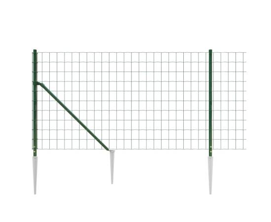 Gard plasă de sârmă cu țăruși de fixare, verde, 0,8x25 m, 4 image