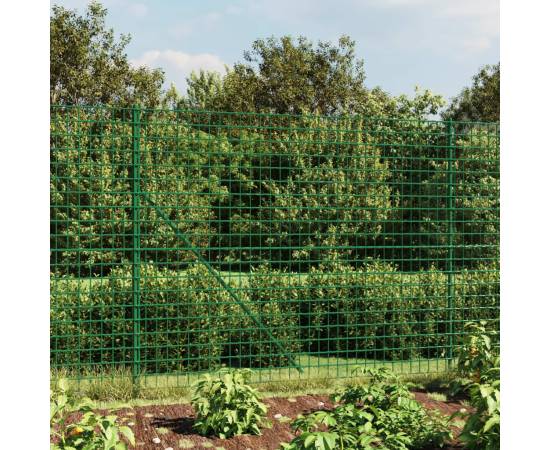 Gard plasă de sârmă cu țăruși de fixare, verde, 1,4x25 m