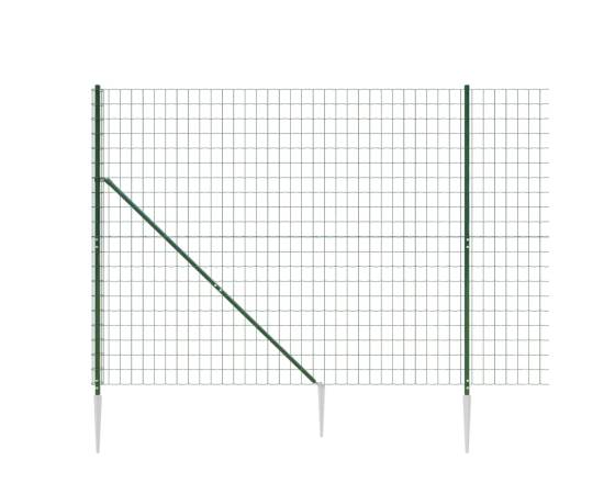 Gard plasă de sârmă cu țăruși de fixare, verde, 1,4x25 m, 4 image