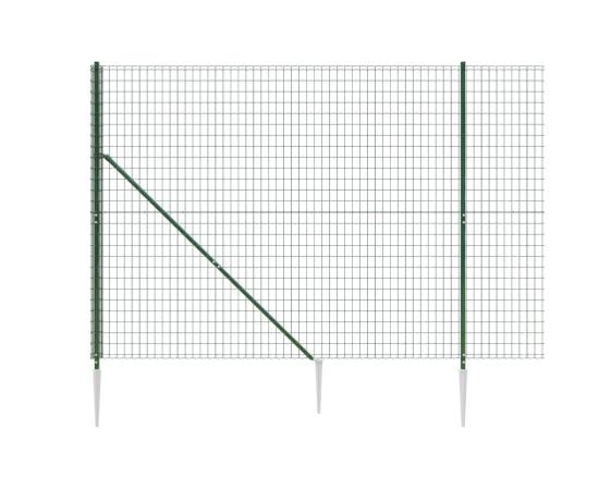 Gard plasă de sârmă cu țăruși de fixare, verde, 1,4x25 m, 4 image