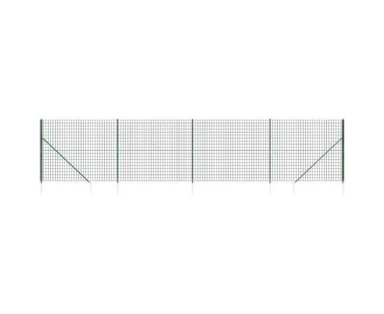 Gard plasă de sârmă cu țăruși de fixare, verde, 1,6x10 m, 2 image