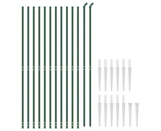 Gard plasă de sârmă cu țăruși de fixare, verde, 1,6x25 m, 3 image