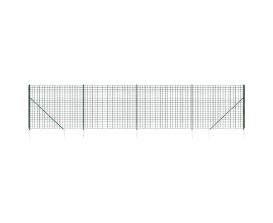 Gard plasă de sârmă cu țăruși de fixare, verde, 1,8x10 m, 2 image