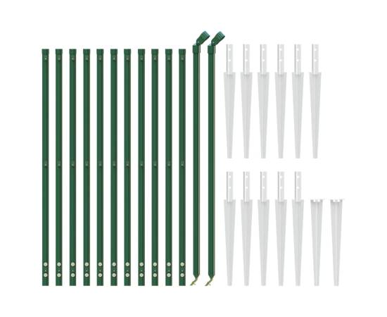 Gard plasă de sârmă cu țăruși de fixare, verde, 1x25 m, 3 image