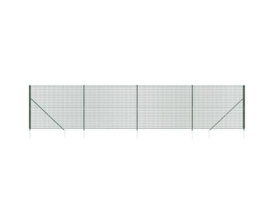 Gard plasă de sârmă cu țăruși de fixare, verde, 2x10 m, 2 image
