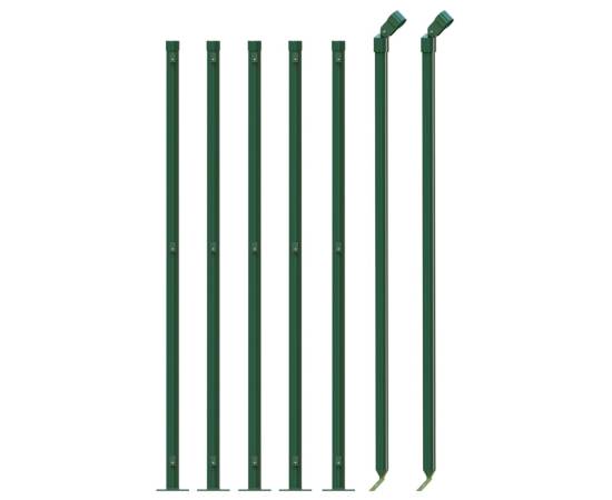 Gard plasă de sârmă cu bordură, verde, 0,8x10 m, 3 image
