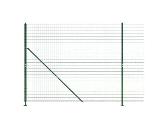 Gard plasă de sârmă cu bordură, verde, 1,4x25 m, 4 image