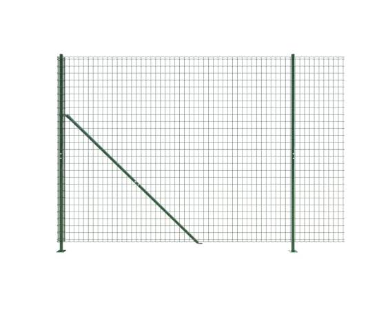 Gard plasă de sârmă cu bordură, verde, 2x25 m, 4 image