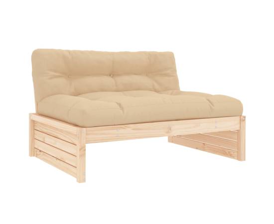 Set mobilier relaxare de grădină & perne 6 piese lemn masiv pin, 4 image