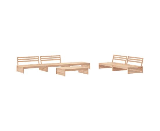 Set mobilier relaxare de grădină & perne 6 piese lemn masiv pin, 3 image