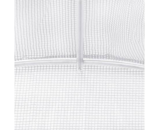 Seră cu cadru din oțel, alb, 108 m², 18x6x2,85 m, 9 image