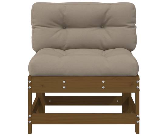 Canapele de mijloc cu perne 2 buc. maro miere lemn masiv de pin, 5 image