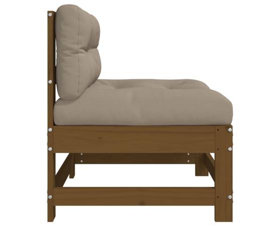Canapele de mijloc cu perne 2 buc. maro miere lemn masiv de pin, 6 image