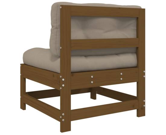 Canapele de mijloc cu perne 2 buc. maro miere lemn masiv de pin, 7 image