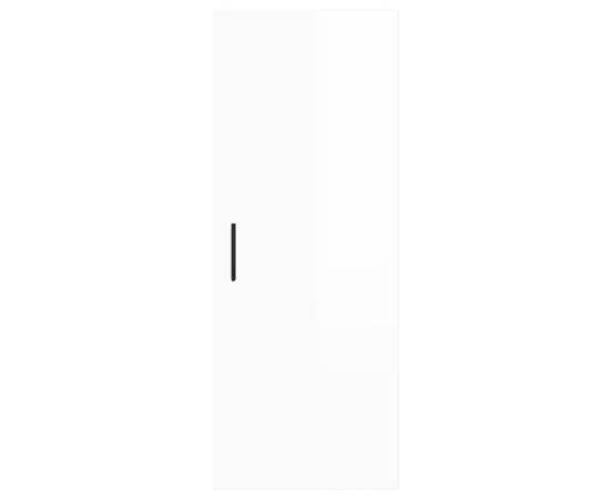 Dulap montat pe perete, alb extralucios, 34,5x34x90 cm, 7 image