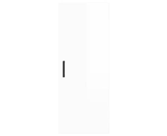 Dulap montat pe perete, alb extralucios, 34,5x34x90 cm, 7 image