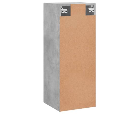 Dulap montat pe perete, gri beton, 34,5x34x90 cm, 9 image