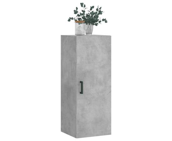 Dulap montat pe perete, gri beton, 34,5x34x90 cm, 4 image