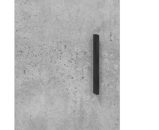Dulap montat pe perete, gri beton, 34,5x34x90 cm, 11 image