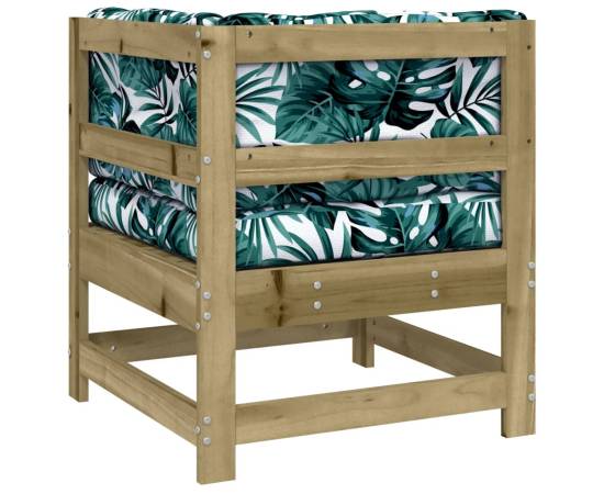 Canapea colțar cu perne, lemn de pin tratat, 5 image