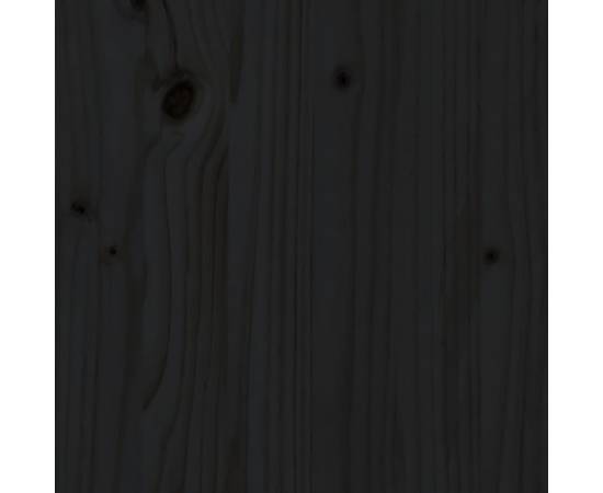 Canapea colțar cu perne, negru, lemn masiv de pin, 7 image