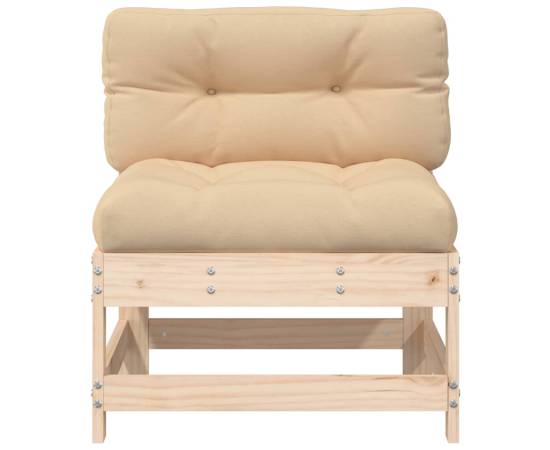 Canapea de mijloc cu perne, lemn masiv de pin, 3 image