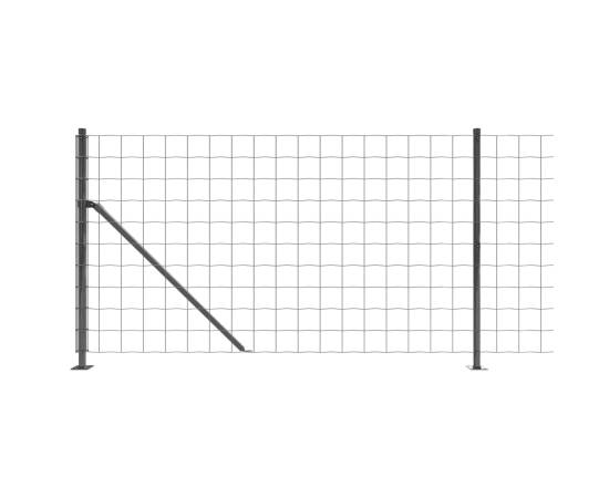 Gard plasă de sârmă cu bordură, antracit, 0,8x25 m, 4 image