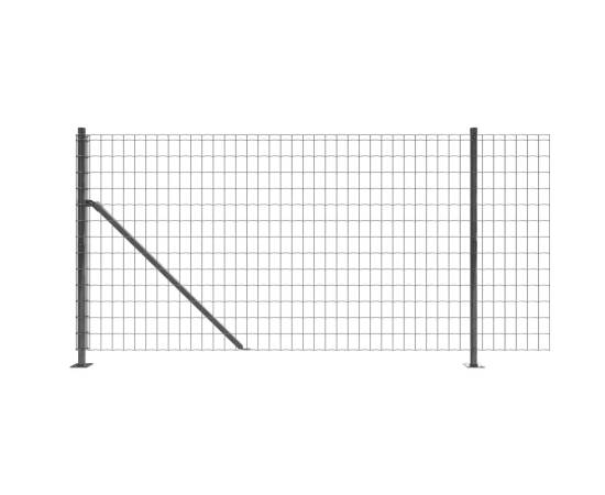 Gard plasă de sârmă cu bordură, antracit, 0,8x25 m, 4 image