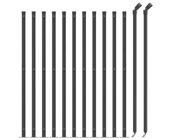 Gard plasă de sârmă cu bordură, antracit, 0,8x25 m, 3 image