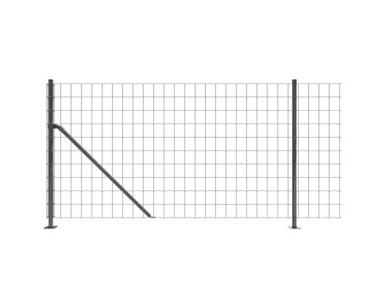 Gard plasă de sârmă cu bordură, antracit, 1,1x25 m, 4 image