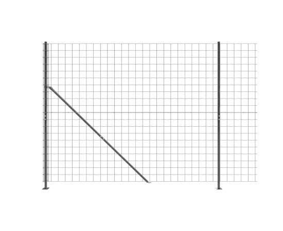 Gard plasă de sârmă cu bordură, antracit, 1,4x25 m, 4 image