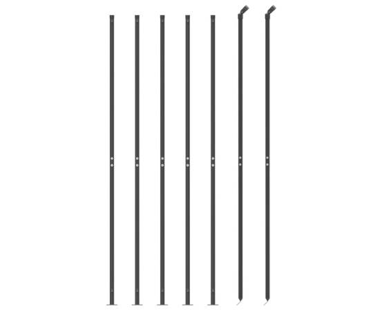 Gard plasă de sârmă cu bordură, antracit, 1,6x10 m, 3 image