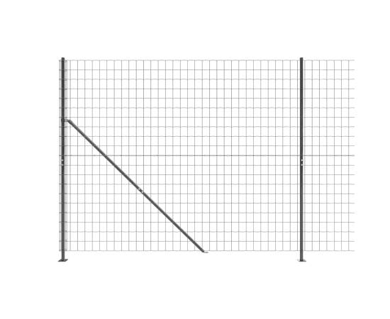 Gard plasă de sârmă cu bordură, antracit, 1,6x10 m, 4 image