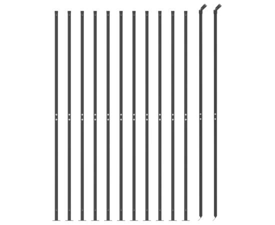 Gard plasă de sârmă cu bordură, antracit, 1,6x25 m, 3 image