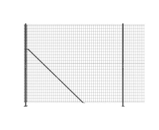 Gard plasă de sârmă cu bordură, antracit, 1,8x25 m, 4 image