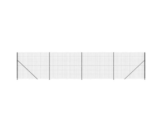 Gard plasă de sârmă cu bordură, antracit, 2,2x10 m, 2 image