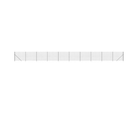 Gard plasă de sârmă cu bordură, antracit, 2,2x25 m, 2 image