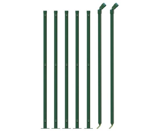 Gard plasă de sârmă cu bordură, verde, 0,8x10 m, 3 image
