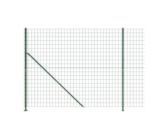 Gard plasă de sârmă cu bordură, verde, 1,4x25 m, 4 image