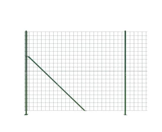 Gard plasă de sârmă cu bordură, verde, 2,2x25 m, 4 image