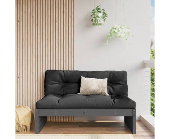Canapea de mijloc, 120x80 cm, gri, lemn masiv de pin