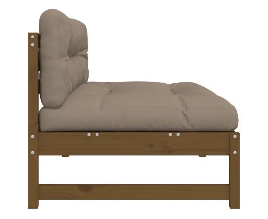 Canapea de mijloc, 120x80 cm, maro miere, lemn masiv de pin, 5 image